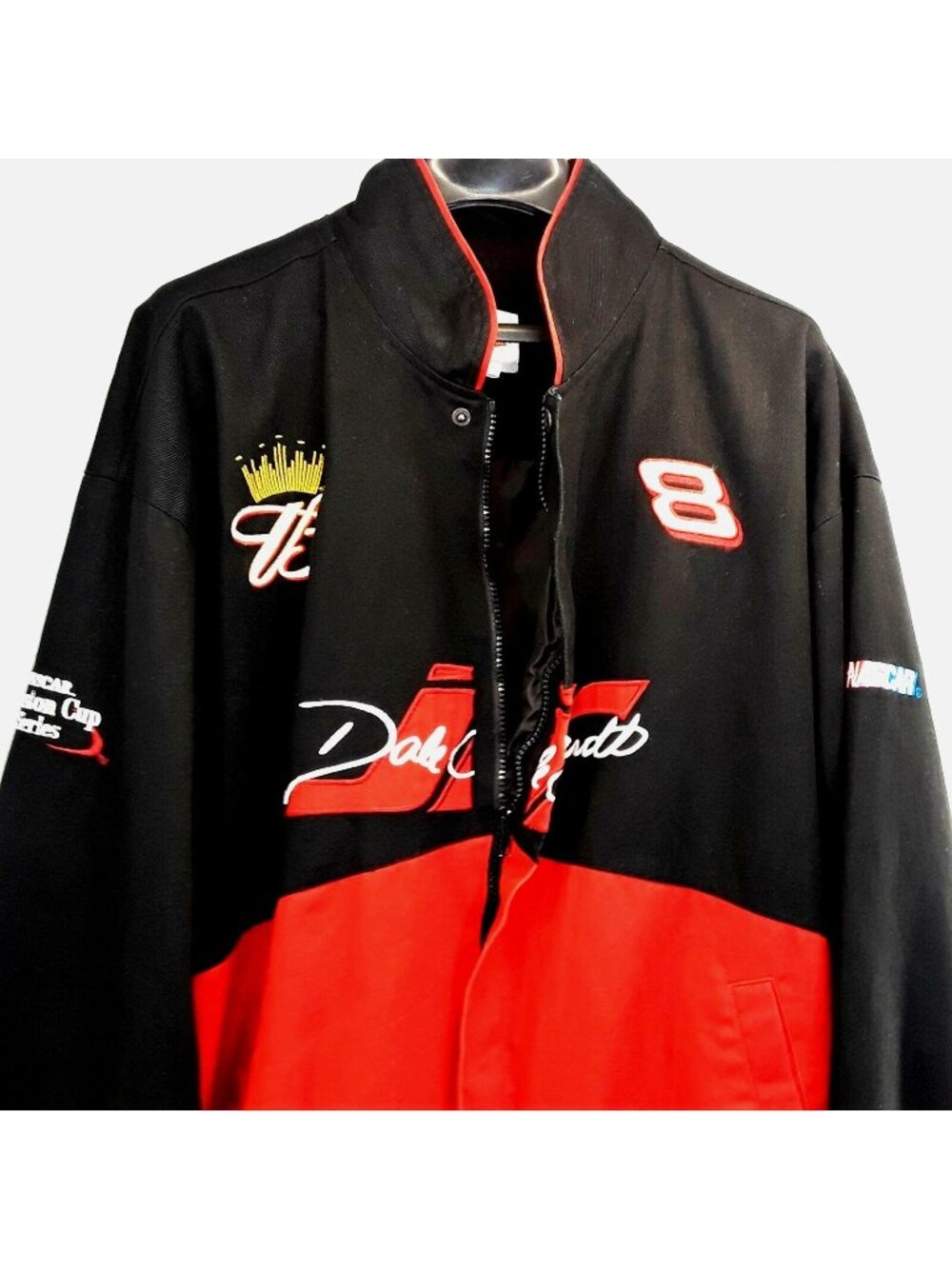 Nascar Dale Earnhardt Jr. #8 Jacket XL Budweiser Winston Cup Black Embroidered